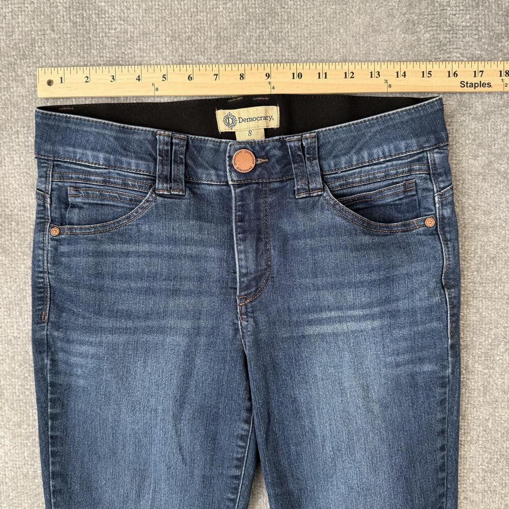 Democracy Jeans Womens 8 Blue Mid Rise Skinny Ab Technology Stretch Denim Pants - Picture 6 of 12